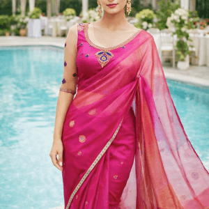 Fancy Partly Pallu Designer Sarees (Pink-Peach)