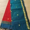 Maheswari Cotton Sarees (Peacock Green-Red) - Image 2