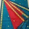 Maheswari Cotton Sarees (Peacock Green-Red) - Image 4