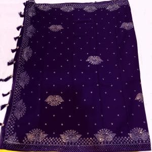 Daania Georgette Sarees (Dark Purple)