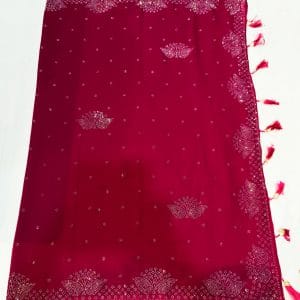 Daania Georgette Sarees (Fuschia Pink)