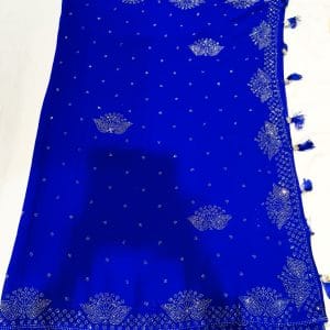 Daania Georgette Sarees (Royal Blue)