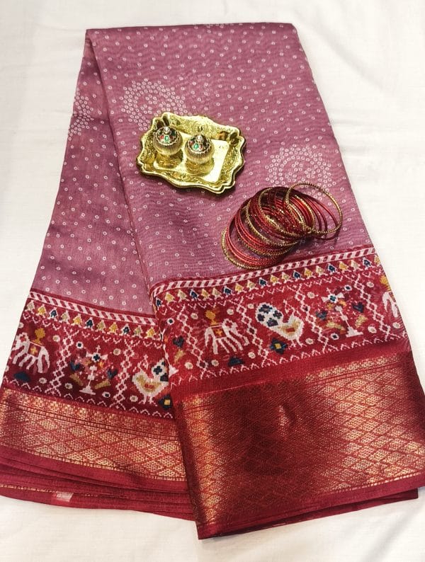 Dola Cotton Sarees (Pink) - Image 2