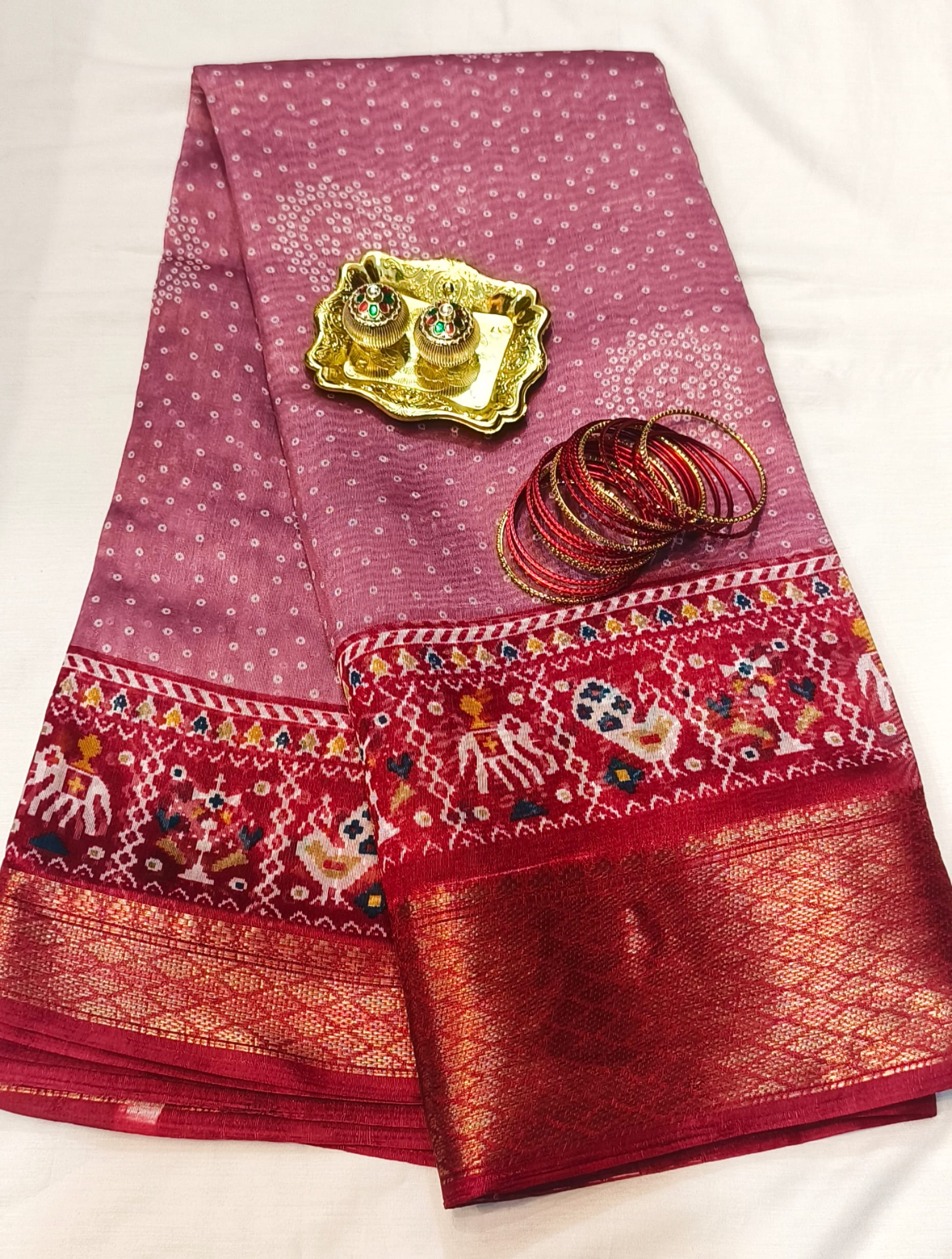Dola Cotton Sarees (Pink) - Image 2