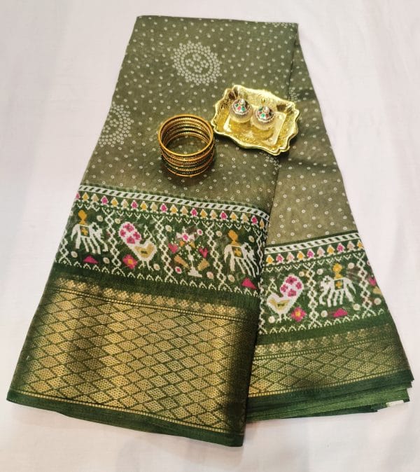 Dola Cotton Sarees (Olive) - Image 2