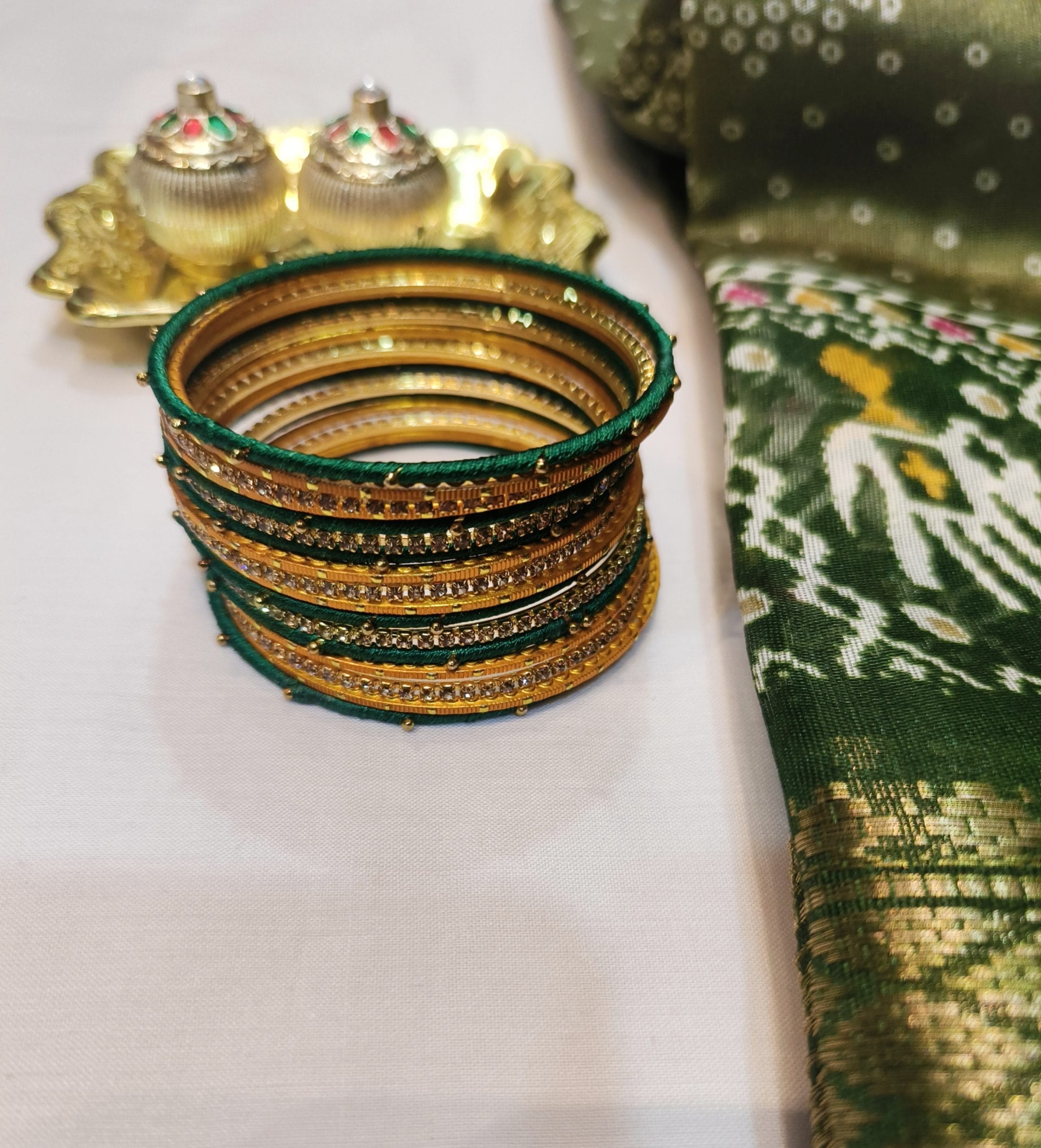 Dola Cotton Sarees (Olive) - Image 3