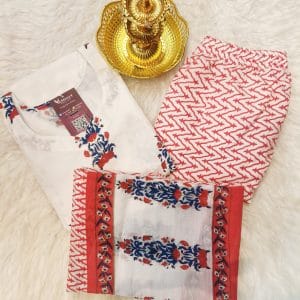Jaipur Cotton 3-pc Suits (White)