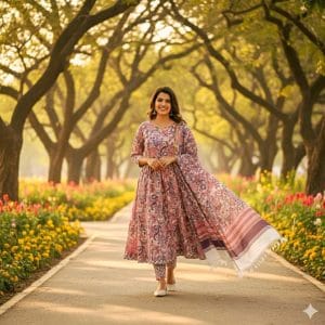 Jaipur Cotton Anarkali Suits (Peach)