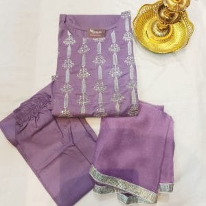 Diya 3 pc Suits (Lavender)