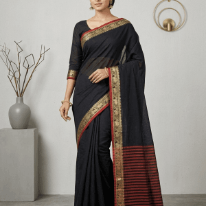 Gajra - Narayanpet Cotton Sarees (Black)