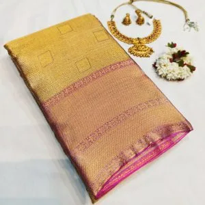 Minnoli Tissue Silk Sarees (Rose Gold 2)