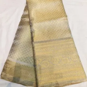 Minnoli Tissue Silk Sarees (Golden Silver)