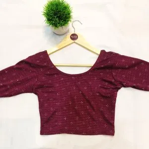 Stretchable Embroidered Blouse (Wine)