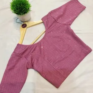 Stretchable Embroidered Blouse (Mauve Pink)