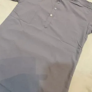 Men's Cotton Kurta (Short Sleeves - Cool Grey)