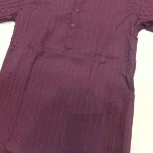 Men's Cotton Kurta (Short Sleeves - Wine)